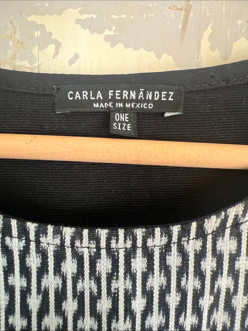 Carla Fernandez Black & White Textured Short-Sleeve Tunic Top Or Dress — image 2 of 6